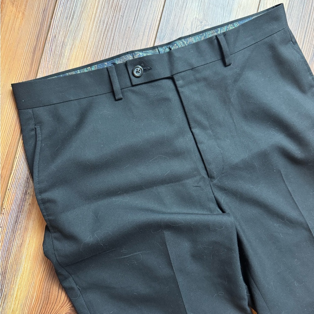 Lauren Ralph Lauren High Rise Black Petite Trousers 33x32 Flat Front